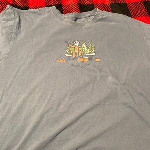 Life Is Good Gray T-Shirt with Fun Graphic